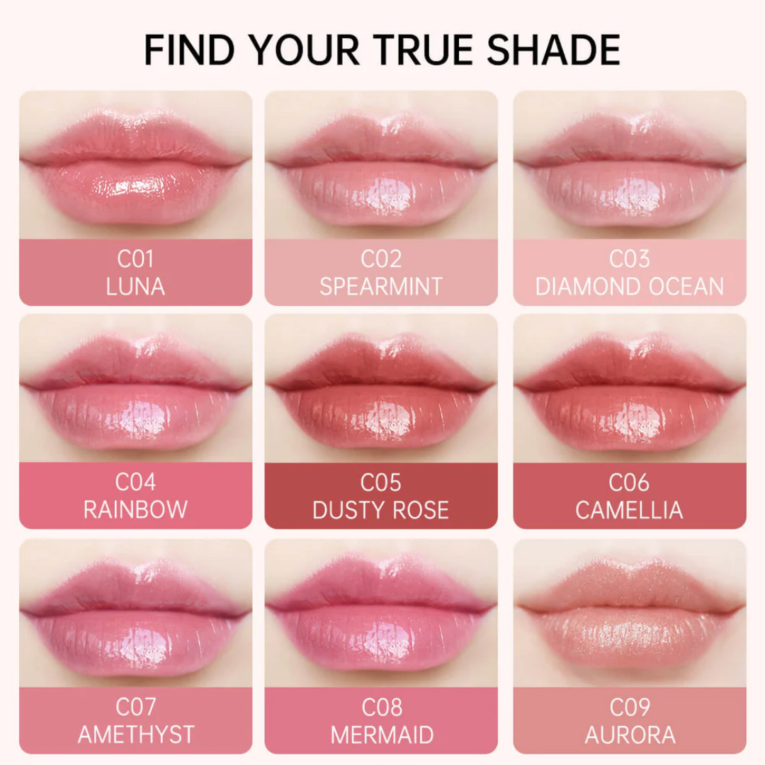 Catkin Tinted Lip Balm Glitter Lip Stain Pack of 6 - 24HR Hydrating Shimmer Lip Color with 3-in-1 Versatility