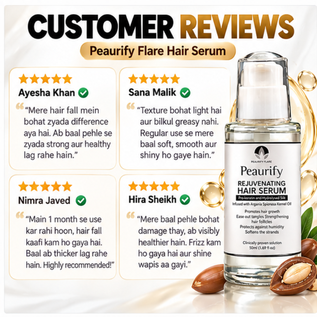 Peaurify Flare Rejuvenating Hair Serum – Anti-Hair Fall & Hair Growth Treatment – Pro-Keratin & Argan Oil