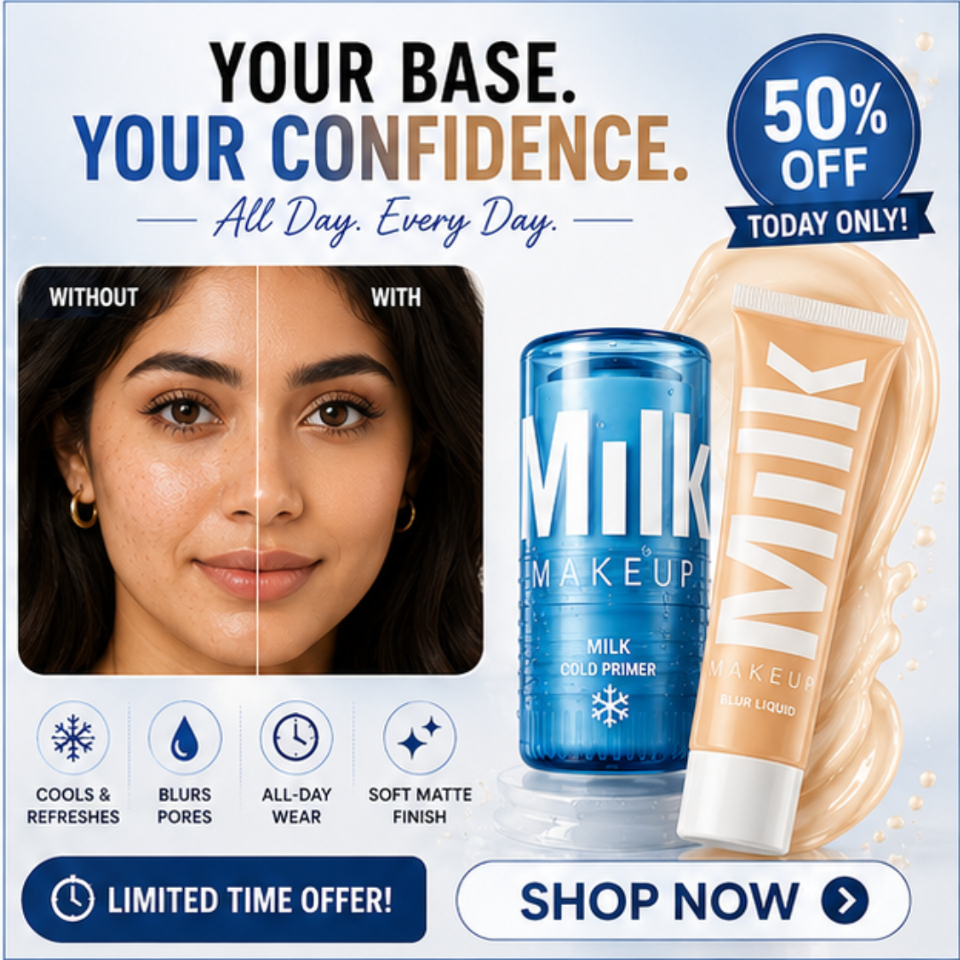 Milk Makeup Cold Primer + Blur Foundation Deal – Prep, Blur & Stay Flawless – Cooling Primer + Blur Foundation Duo – Blurs Pores, Smooths Skin, Controls Oil – Long-Lasting, Soft Matte Finish