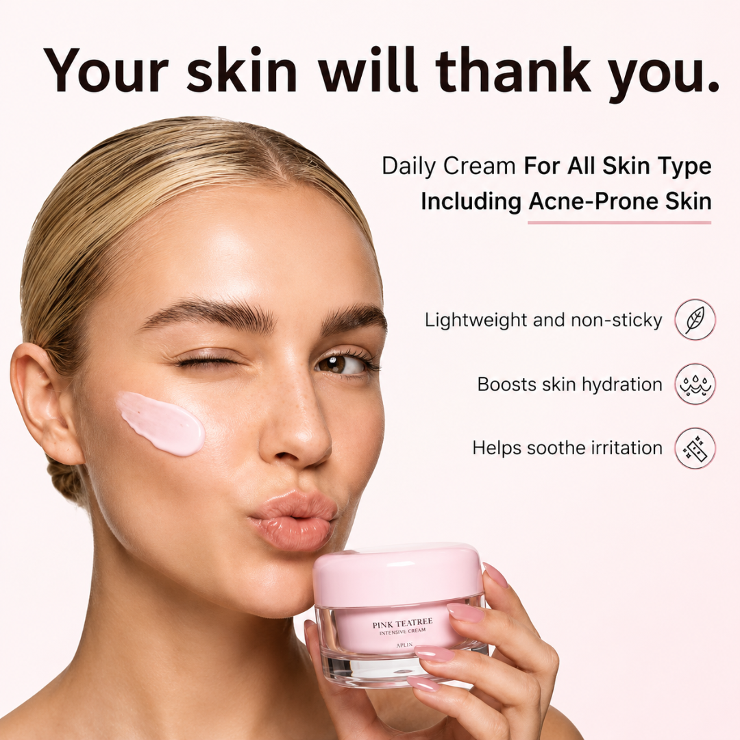 Pink Tea Tree Intensive Cream – Calm, Hydrate & Repair – With Cica & Tea Tree – Soothes Irritation, Deep Hydration, Strengthens Skin Barrier – For Sensitive & Acne-Prone Skin – Visible Results in 2 Weeks