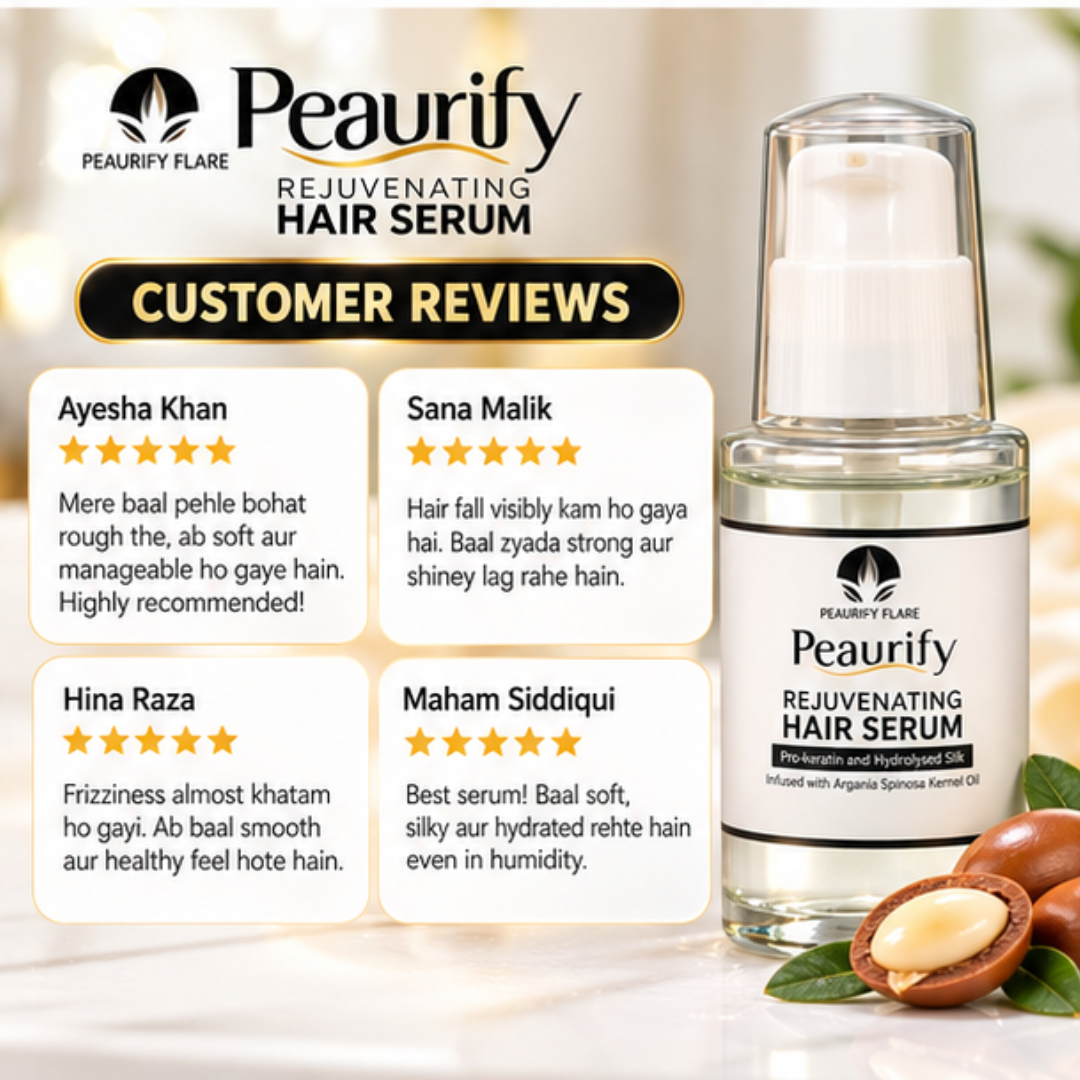 Peaurify Flare Rejuvenating Hair Serum – Anti-Hair Fall & Hair Growth Treatment – Pro-Keratin & Argan Oil