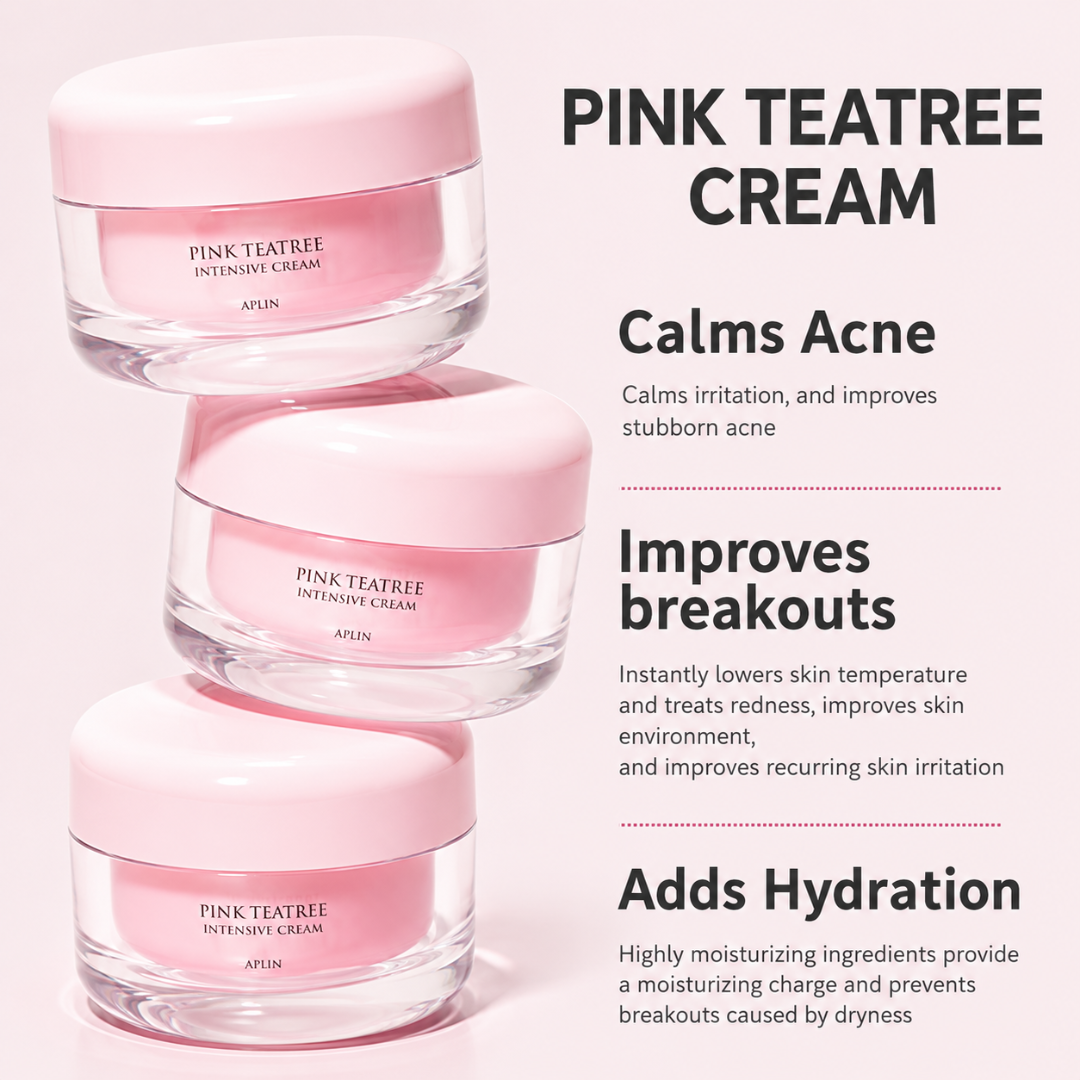 Pink Tea Tree Intensive Cream – Calm, Hydrate & Repair – With Cica & Tea Tree – Soothes Irritation, Deep Hydration, Strengthens Skin Barrier – For Sensitive & Acne-Prone Skin – Visible Results in 2 Weeks