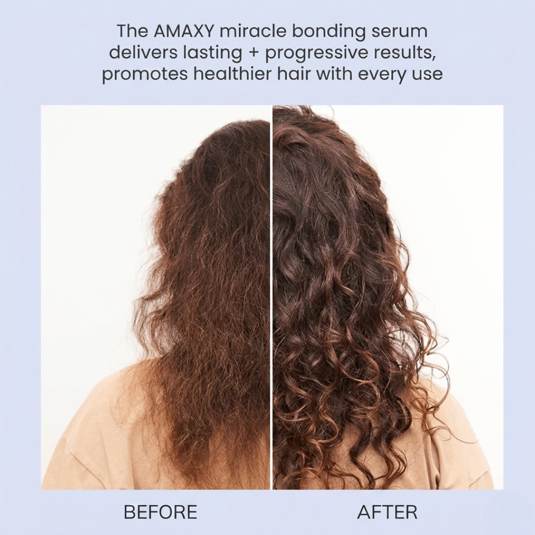 AMAXY Miracle Bonding Serum – Leave-In Repair Hair Treatment – Repairs Damaged Hair, Strengthens & Protects – With Patented Kereffect Bond Complex, Keratin Peptide & 3 Essential Oils