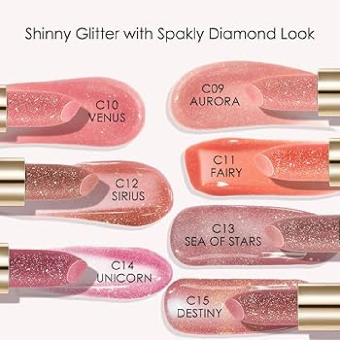 Catkin Tinted Lip Balm Glitter Lip Stain Pack of 6 - 24HR Hydrating Shimmer Lip Color with 3-in-1 Versatility