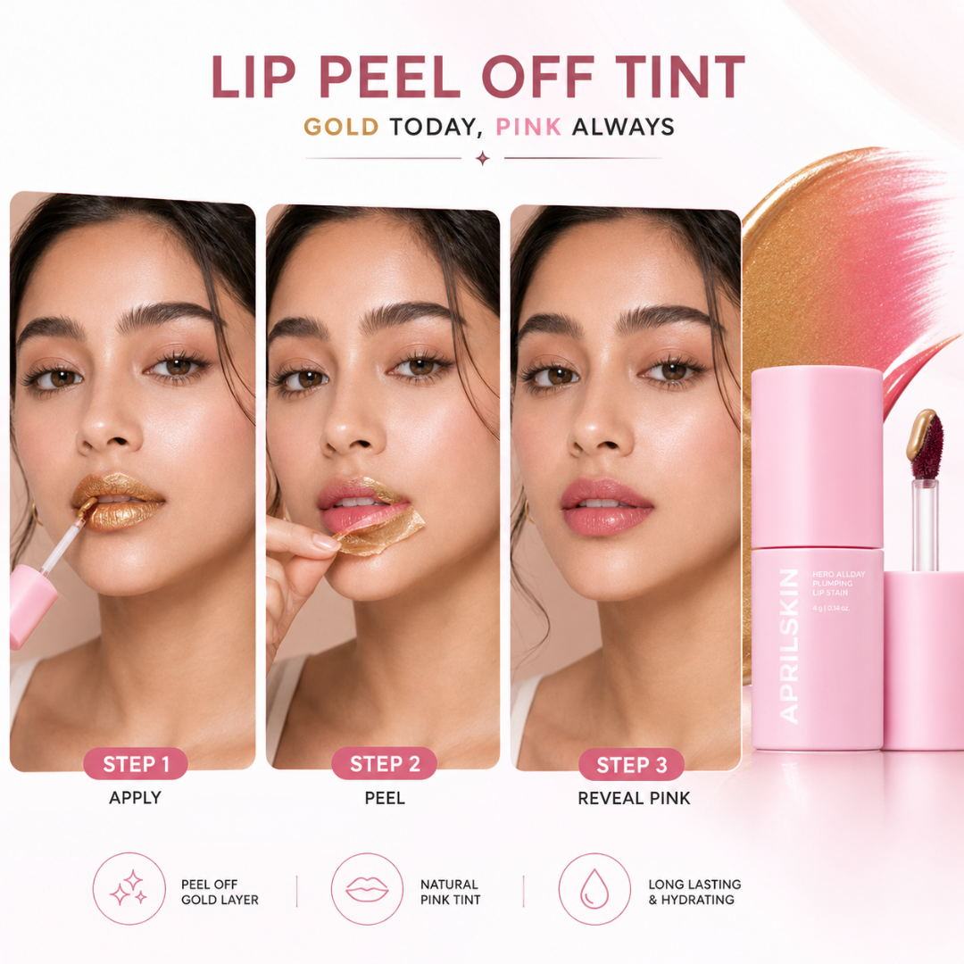 Aprilskin Hero All Day Plumping Lip Stain – Buy 1 Get 1 FREE – Fuller, Smoother & All Day Long – Peel Off, Reveal Pink – Instant Volume, All Day Wear – Non-Sticky, Lightweight
