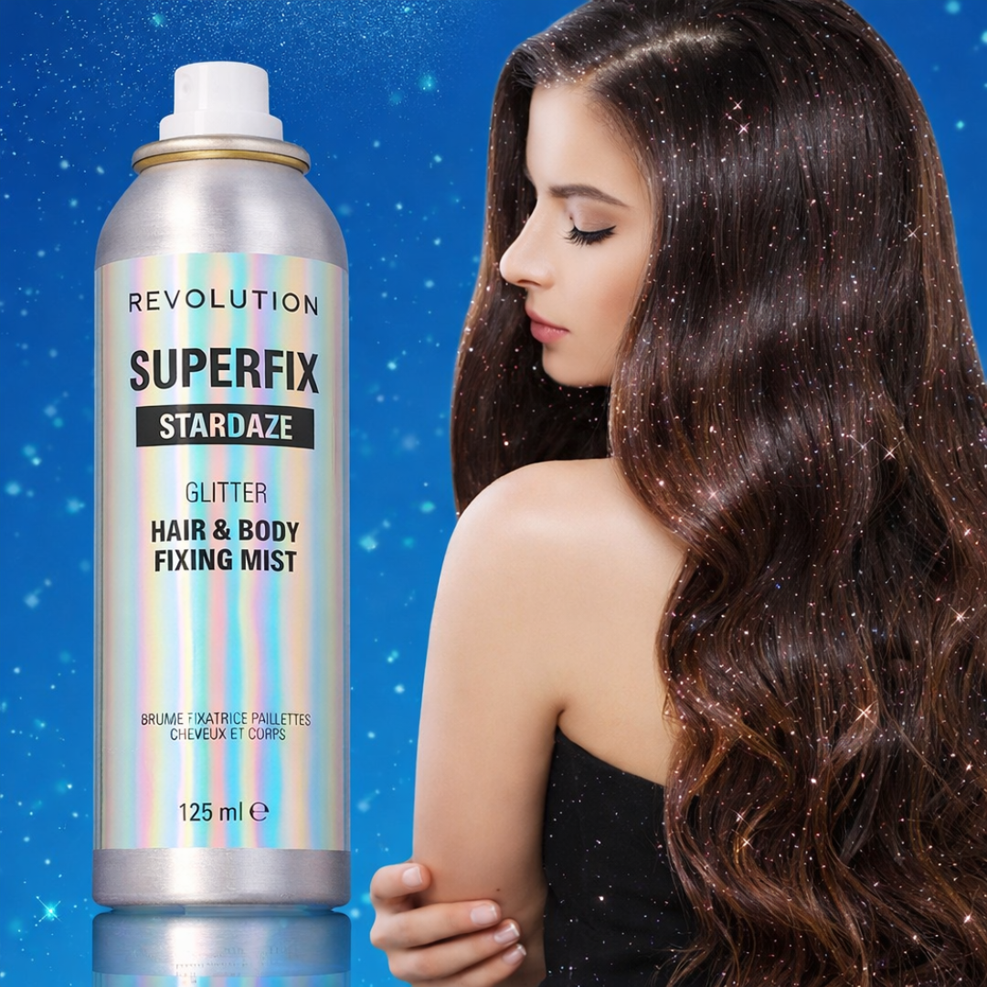 Makeup Revolution Stardaze Glitter Hair & Body Mist | Multi Use - Face, body & beautiful Shinny Hair | Long-lasting, Sweat proof & Quick-Drying