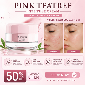 Pink Tea Tree Intensive Cream – Calm, Hydrate & Repair – With Cica & Tea Tree – Soothes Irritation, Deep Hydration, Strengthens Skin Barrier – For Sensitive & Acne-Prone Skin – Visible Results in 2 Weeks