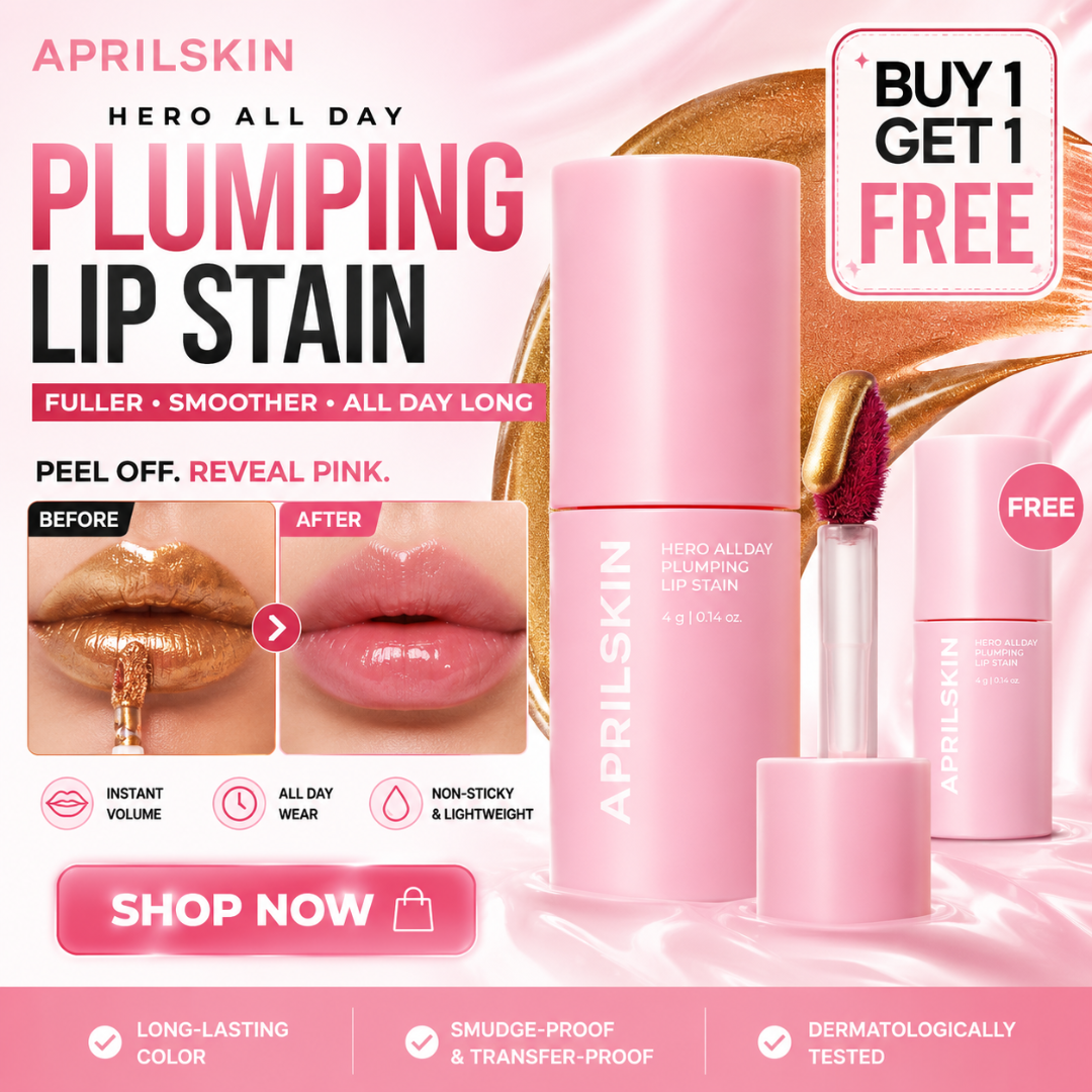 Aprilskin Hero All Day Plumping Lip Stain – Buy 1 Get 1 FREE – Fuller, Smoother & All Day Long – Peel Off, Reveal Pink – Instant Volume, All Day Wear – Non-Sticky, Lightweight