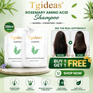 Tgideas Rosemary Amino Acid Shampoo – Strengthens Hair Roots, Promotes Hair Growth, Reduces Hair Fall – Deep Cleansing, Nourishing & Safe – For Dandruff, Oily Scalp, Dry & Frizzy Hair