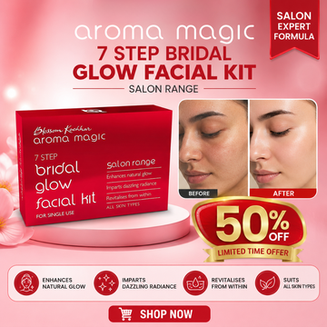 Aroma Magic 7 Step Bridal Glow Facial Kit – Salon Range – Enhances Natural Glow, Imparts Dazzling Radiance, Revitalises From Within – Complete 7-Step Facial at Home – For All Skin Types