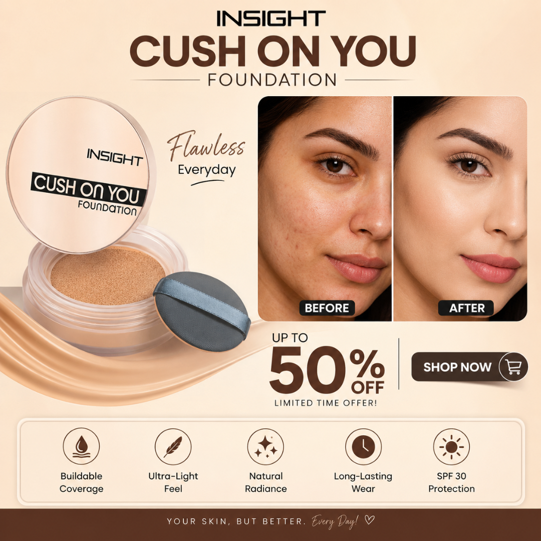 Insight Cushion You Foundation – Flawless Everyday – Buildable Coverage, Ultra-Light Feel, Natural Radiance – SPF 30 Protection – With Niacinamide & Vitamin E – Second-Skin Finish