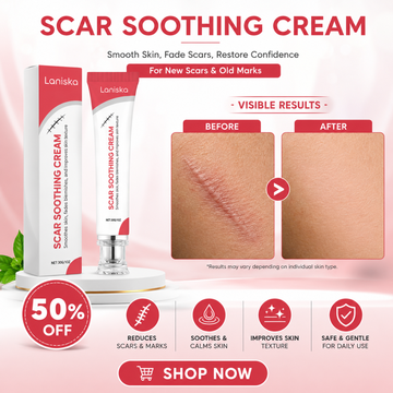 Laniska Scar Soothing Cream | 7-in-1 Skin Repair with Argan Oil, Shea Butter, Vitamin E & Hyaluronic Acid | Fades Scars, Warts & Scratches, Deep Hydration