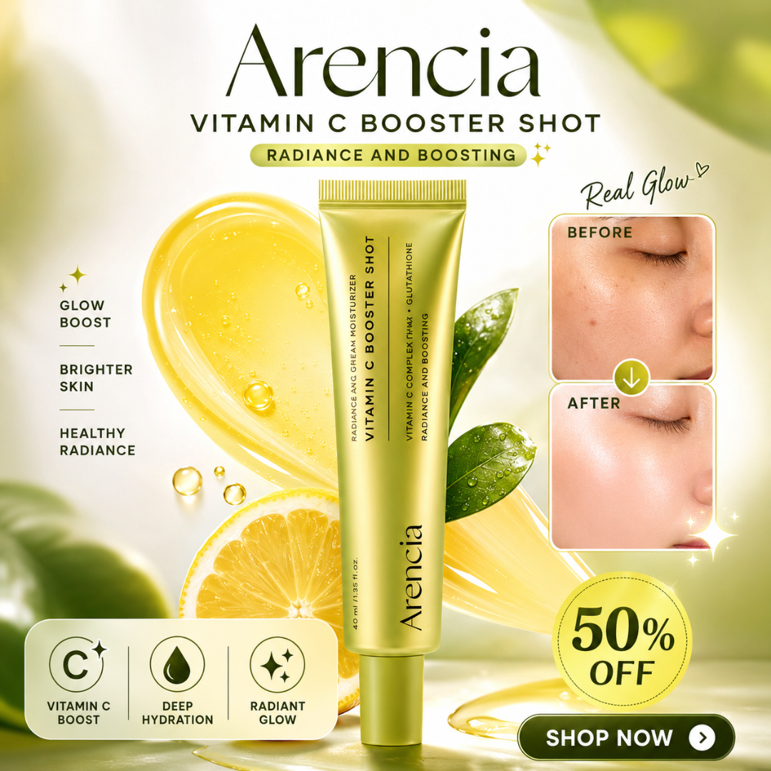 Arencia Vitamin C Booster Shot – Vitamin C Booster for Dark Spots, Uneven Tone, Fine Lines & Dullness – Deep Hydration, Antioxidant Protection