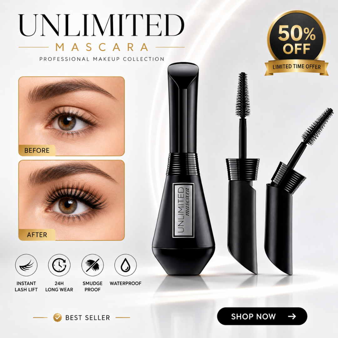 L'Oreal Unlimited Unlimited Mascara – Instant Lash Lift, 24H Long Wear & Waterproof – Smudge Proof, Volume Boost – With Castor Oil, Carnauba Wax, Vitamin E & Panthenol – For Short, Sparse, Straight & Fine Lashes