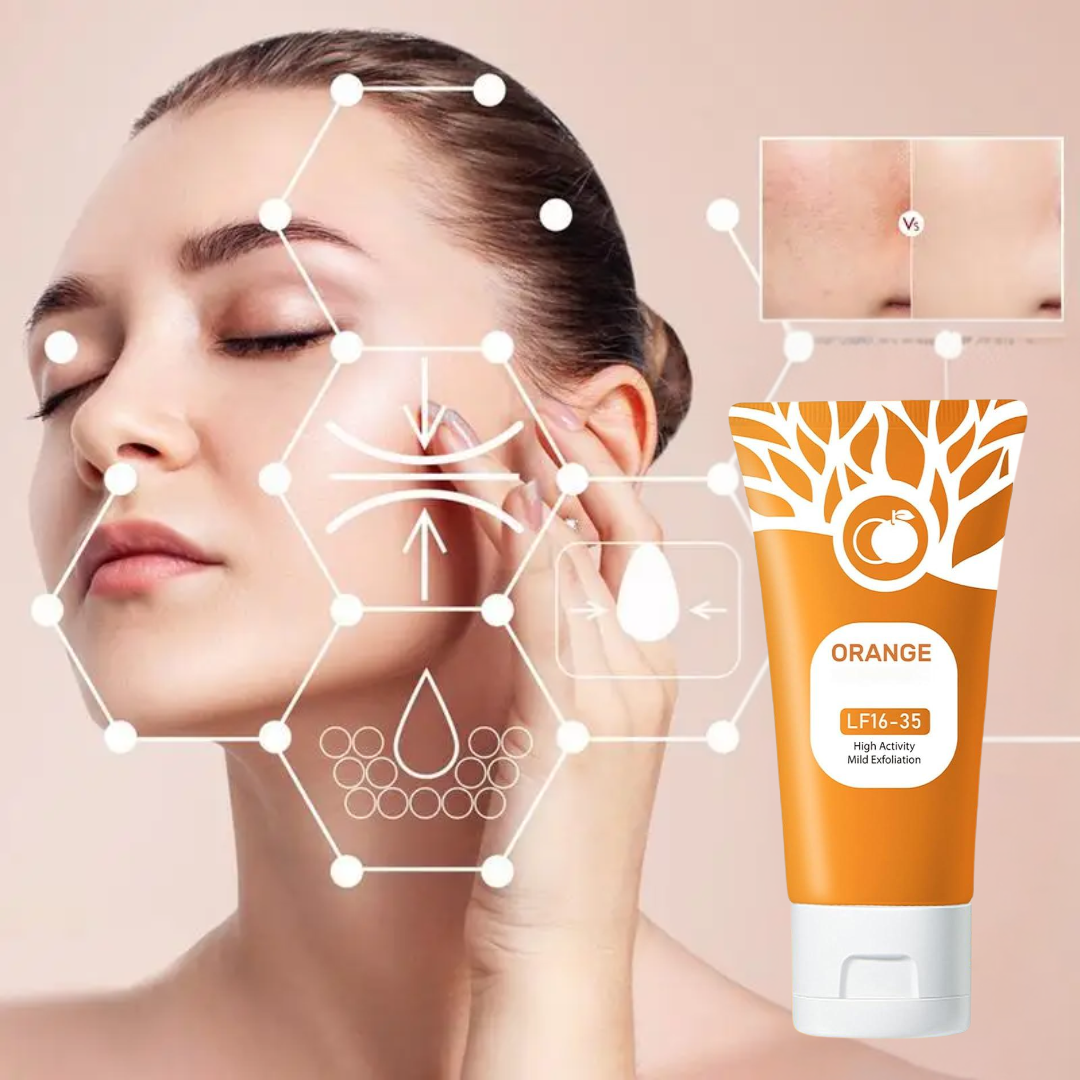 Orange Exfoliating Gel with Botanical Fibers & Jojoba Oil - Gentle Deep Cleansing for Face & Body