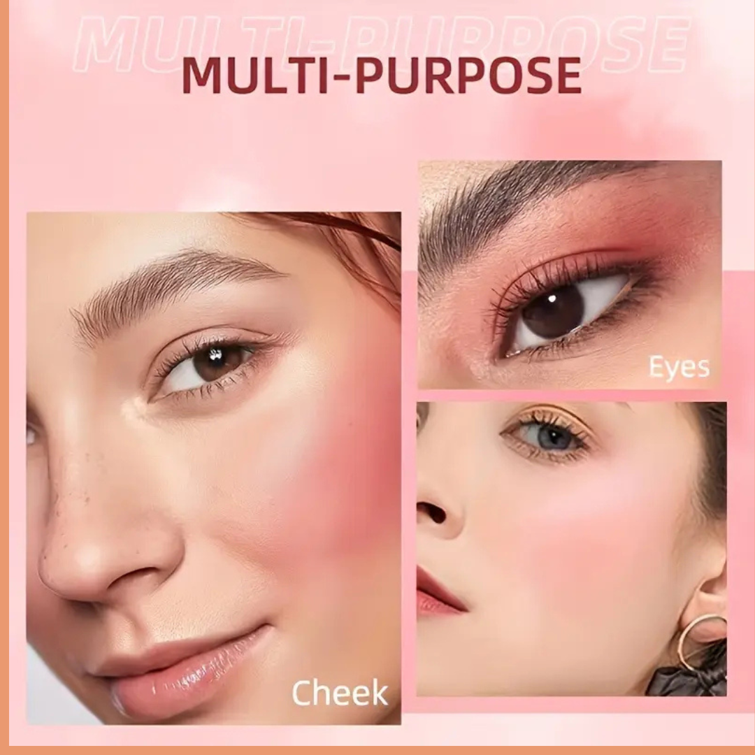 3D Rose Blush & Highlighter with Free Blending brush | Multi-purpose Blush + Eyeshadow + highlighter