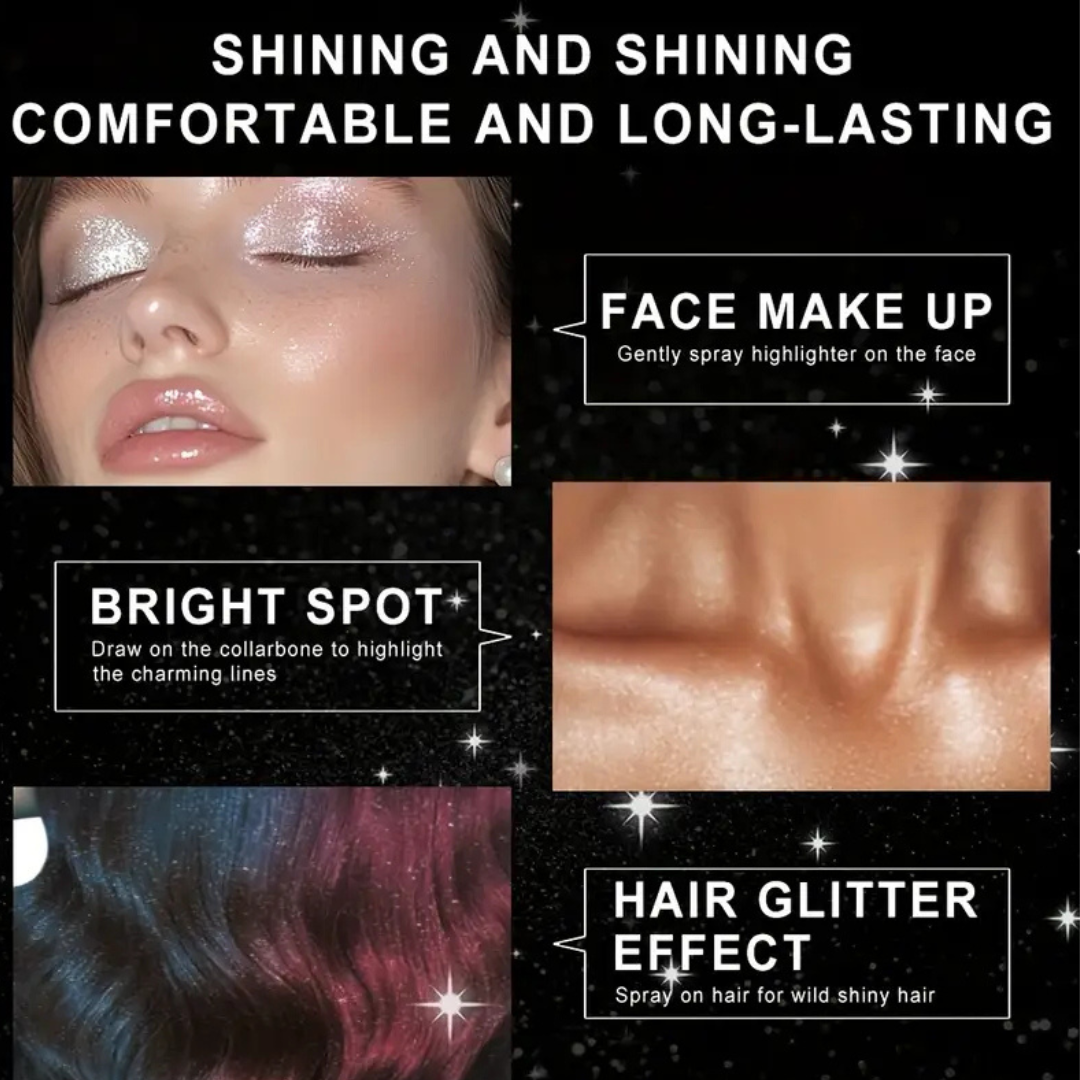 Makeup Revolution Stardaze Glitter Hair & Body Mist | Multi Use - Face, body & beautiful Shinny Hair | Long-lasting, Sweat proof & Quick-Drying