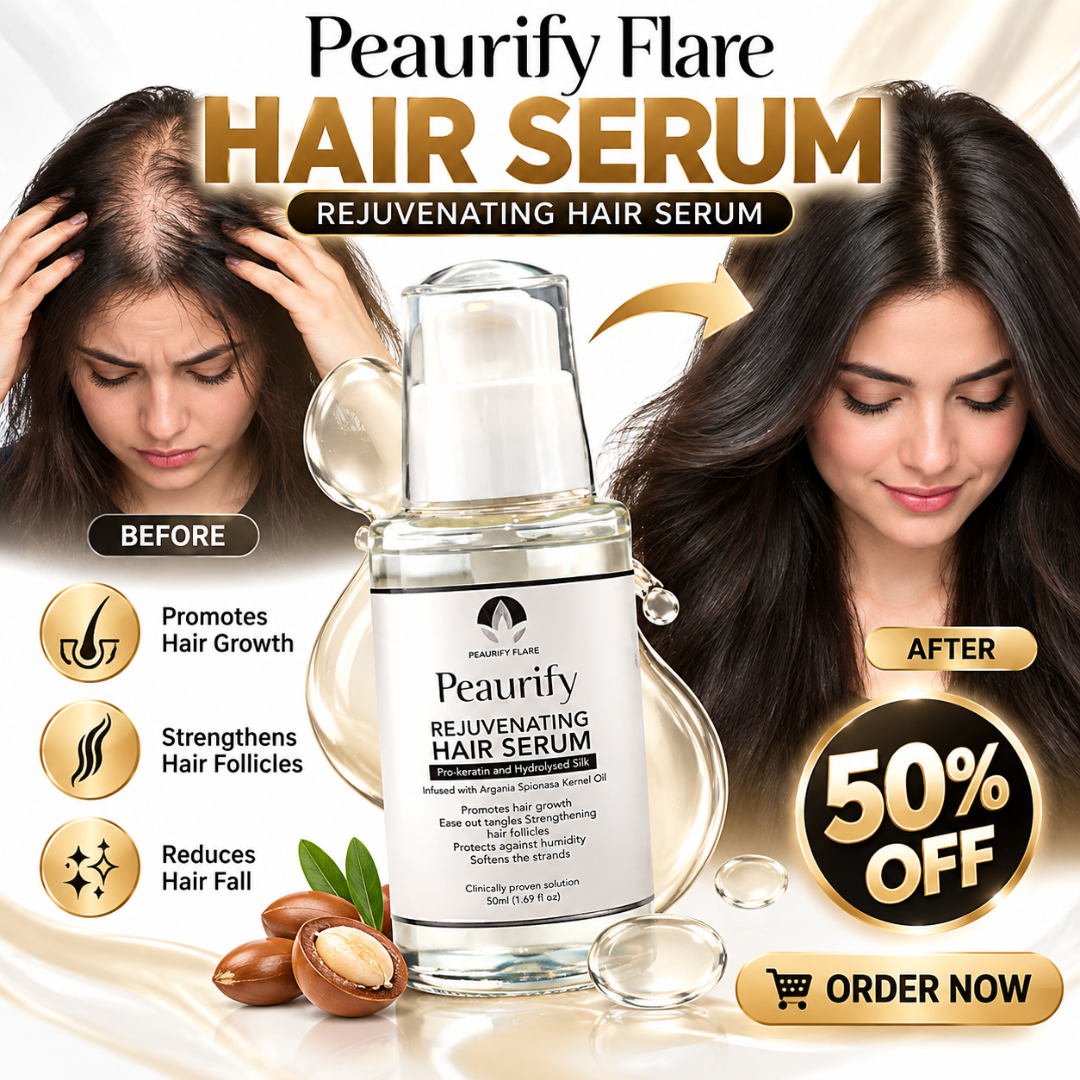Peaurify Flare Rejuvenating Hair Serum – Anti-Hair Fall & Hair Growth Treatment – Pro-Keratin & Argan Oil