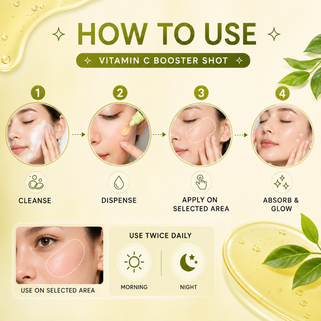 Arencia Vitamin C Booster Shot – Vitamin C Booster for Dark Spots, Uneven Tone, Fine Lines & Dullness – Deep Hydration, Antioxidant Protection