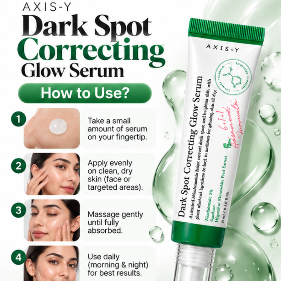 AXIS-Y Dark Spot Correcting Glow Serum – 5% Niacinamide & Squalane – Fades Dark Spots, Acne , Pigmentation & Evens Tone - Give bright & Clean Glowing Skin