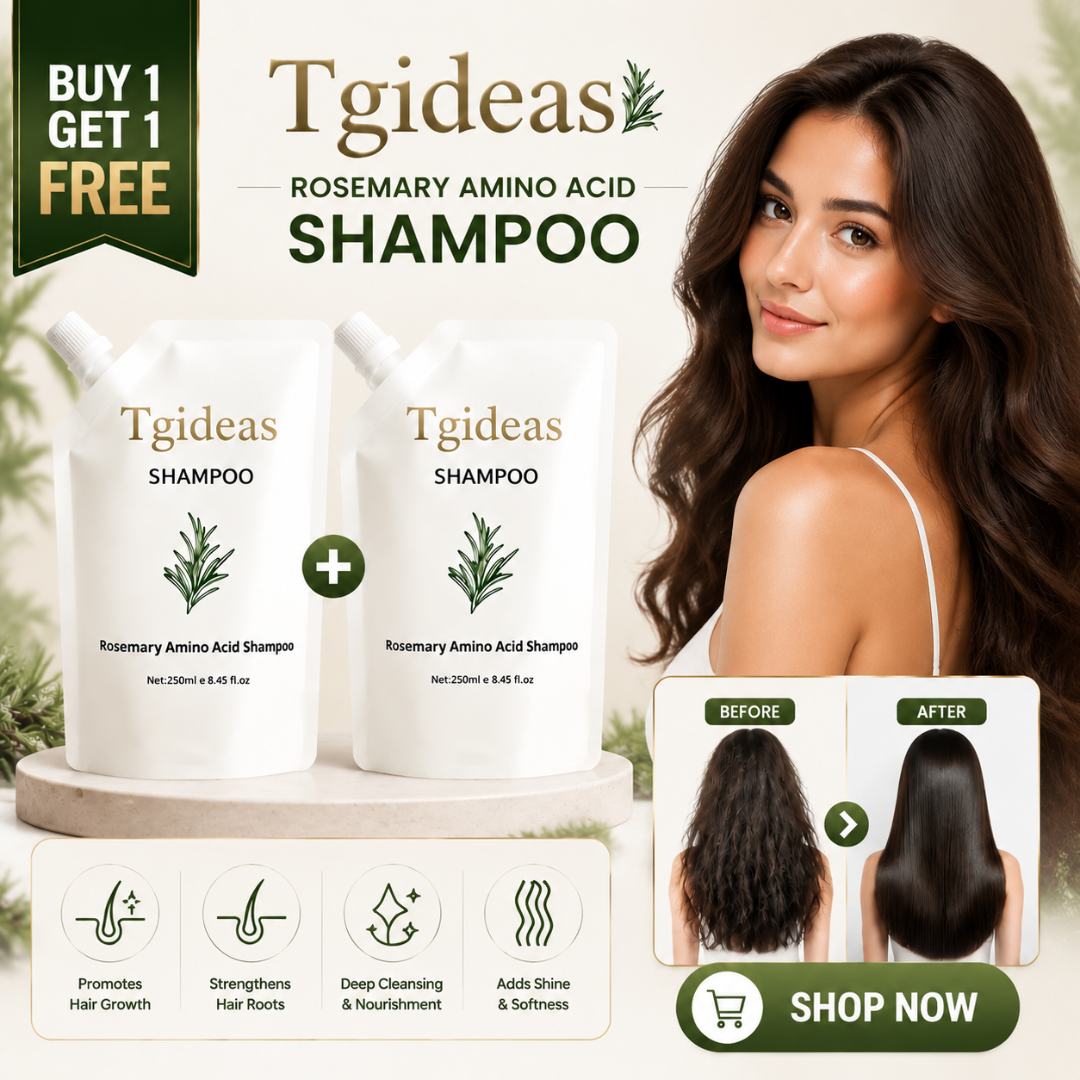 Tgideas Rosemary Amino Acid Shampoo – Strengthens Hair Roots, Promotes Hair Growth, Reduces Hair Fall – Deep Cleansing, Nourishing & Safe – For Dandruff, Oily Scalp, Dry & Frizzy Hair
