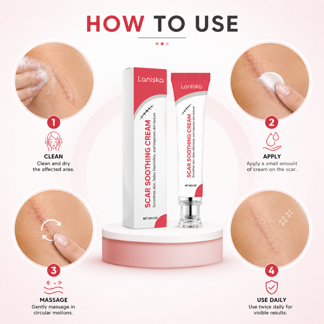 Laniska Scar Soothing Cream | 7-in-1 Skin Repair with Argan Oil, Shea Butter, Vitamin E & Hyaluronic Acid | Fades Scars, Warts & Scratches, Deep Hydration