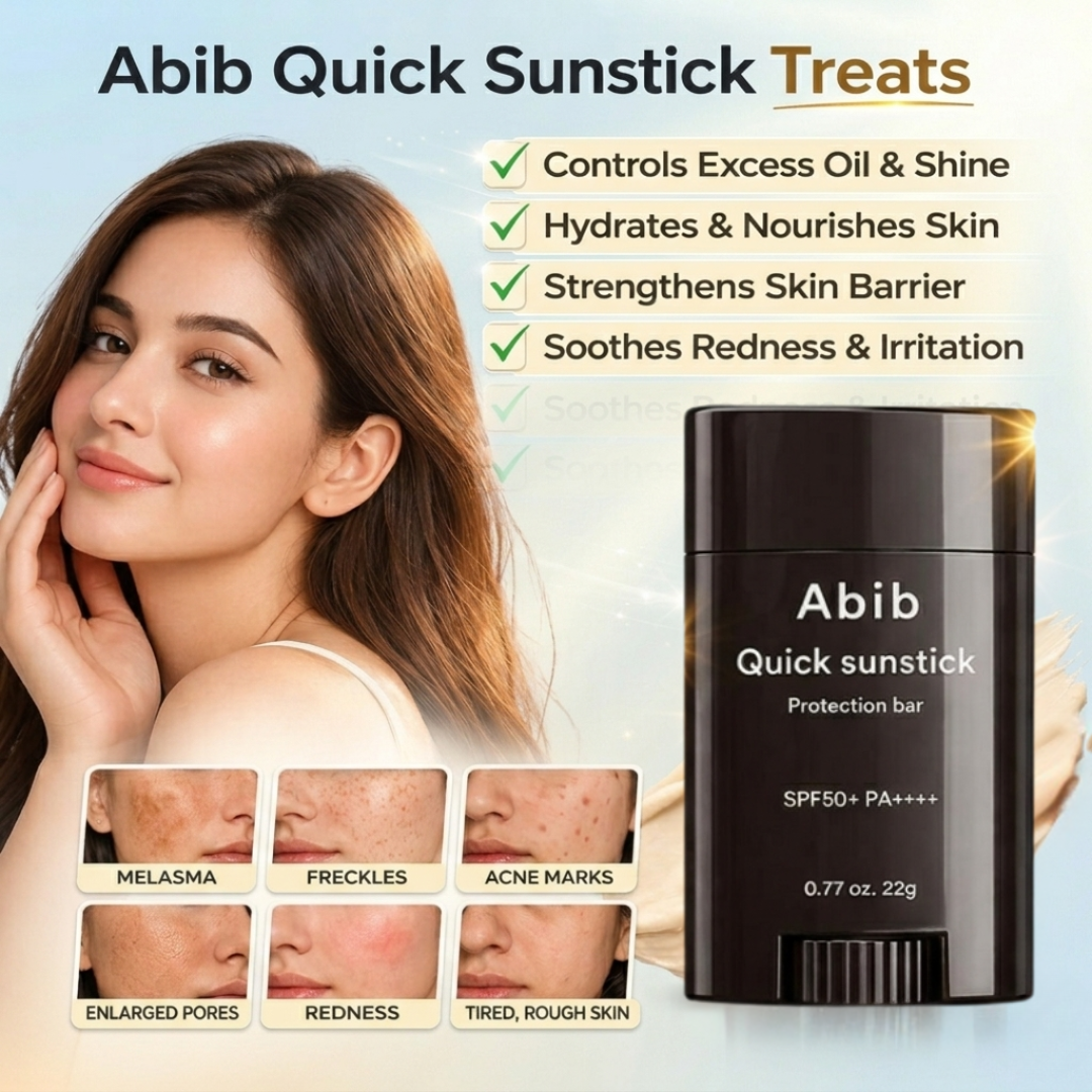 Abib Quick Sunstick Protection Bar SPF50+ PA++++ | No White Cast, Non-Greasy UV Protection Stick with Aloe, Centella & Green Tea