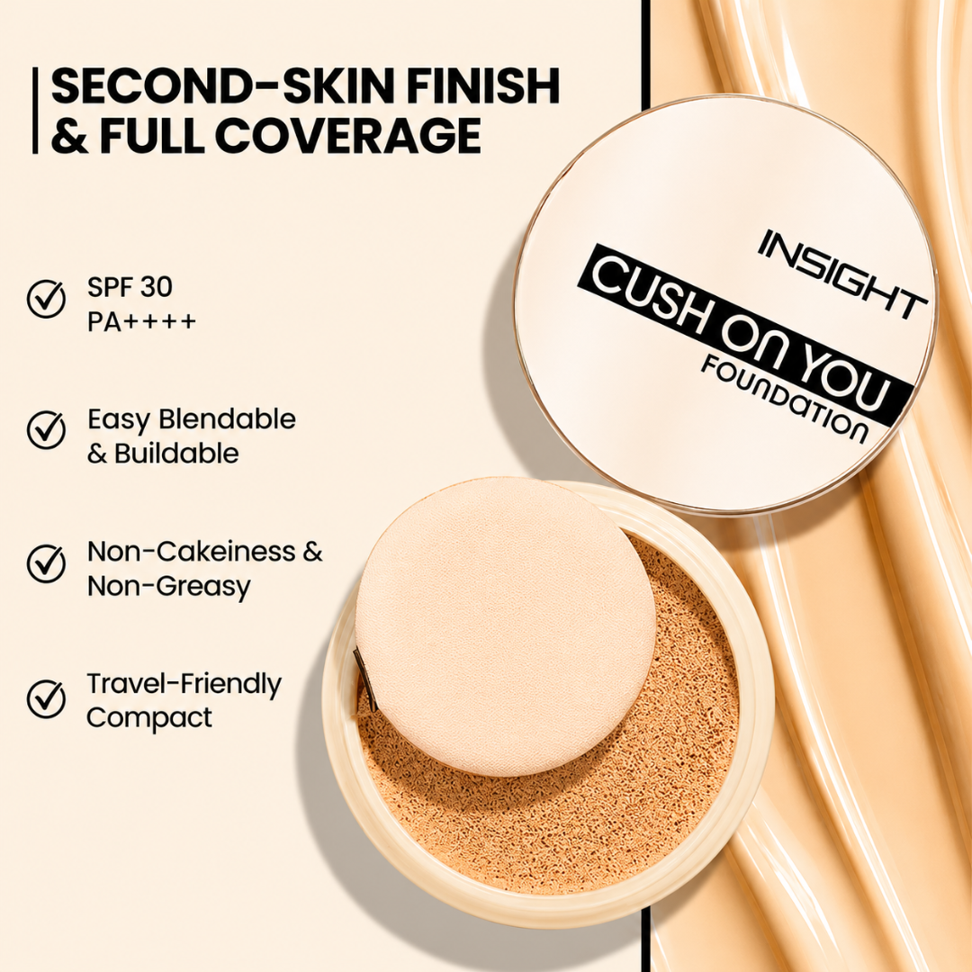 Insight Cushion You Foundation – Flawless Everyday – Buildable Coverage, Ultra-Light Feel, Natural Radiance – SPF 30 Protection – With Niacinamide & Vitamin E – Second-Skin Finish