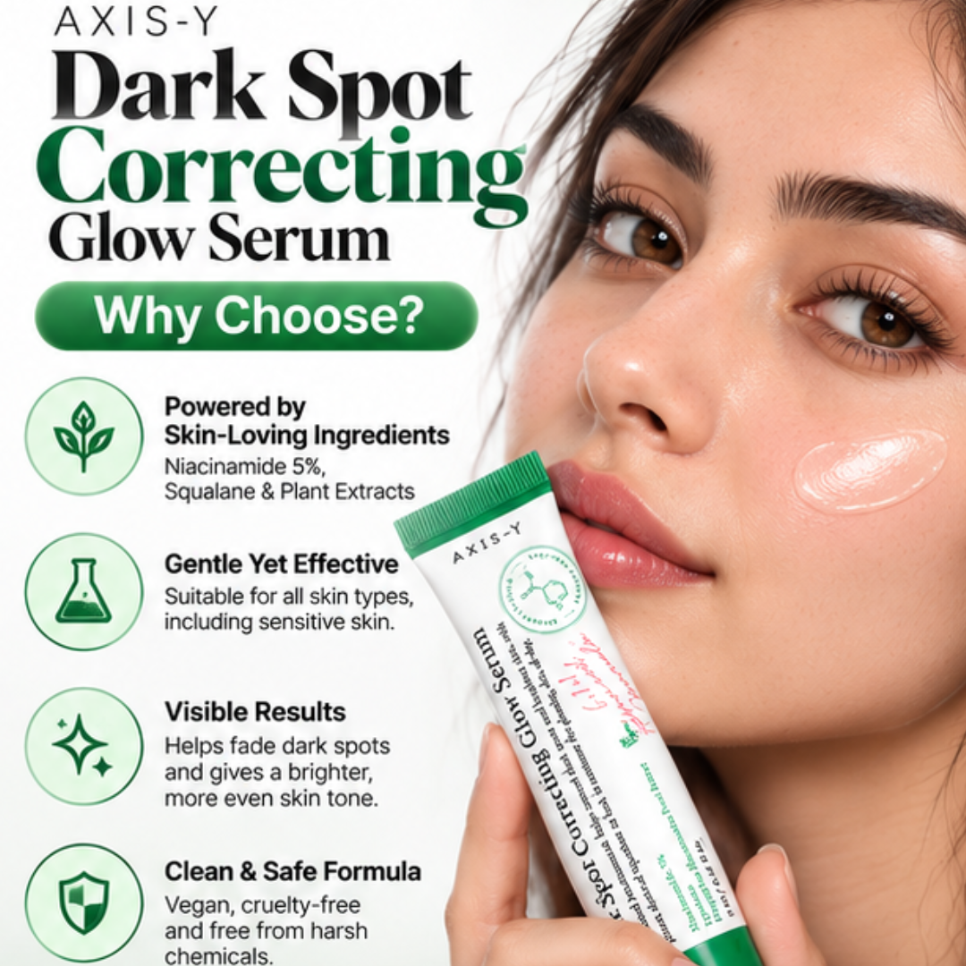 AXIS-Y Dark Spot Correcting Glow Serum – 5% Niacinamide & Squalane – Fades Dark Spots, Acne , Pigmentation & Evens Tone - Give bright & Clean Glowing Skin