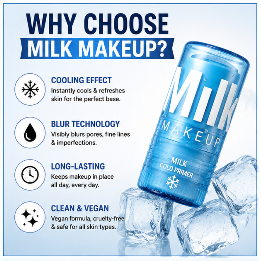 Milk Makeup Cold Primer + Blur Foundation Deal – Prep, Blur & Stay Flawless – Cooling Primer + Blur Foundation Duo – Blurs Pores, Smooths Skin, Controls Oil – Long-Lasting, Soft Matte Finish