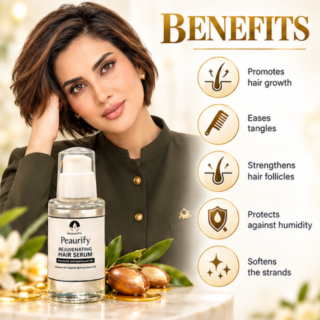 Peaurify Flare Rejuvenating Hair Serum – Anti-Hair Fall & Hair Growth Treatment – Pro-Keratin & Argan Oil