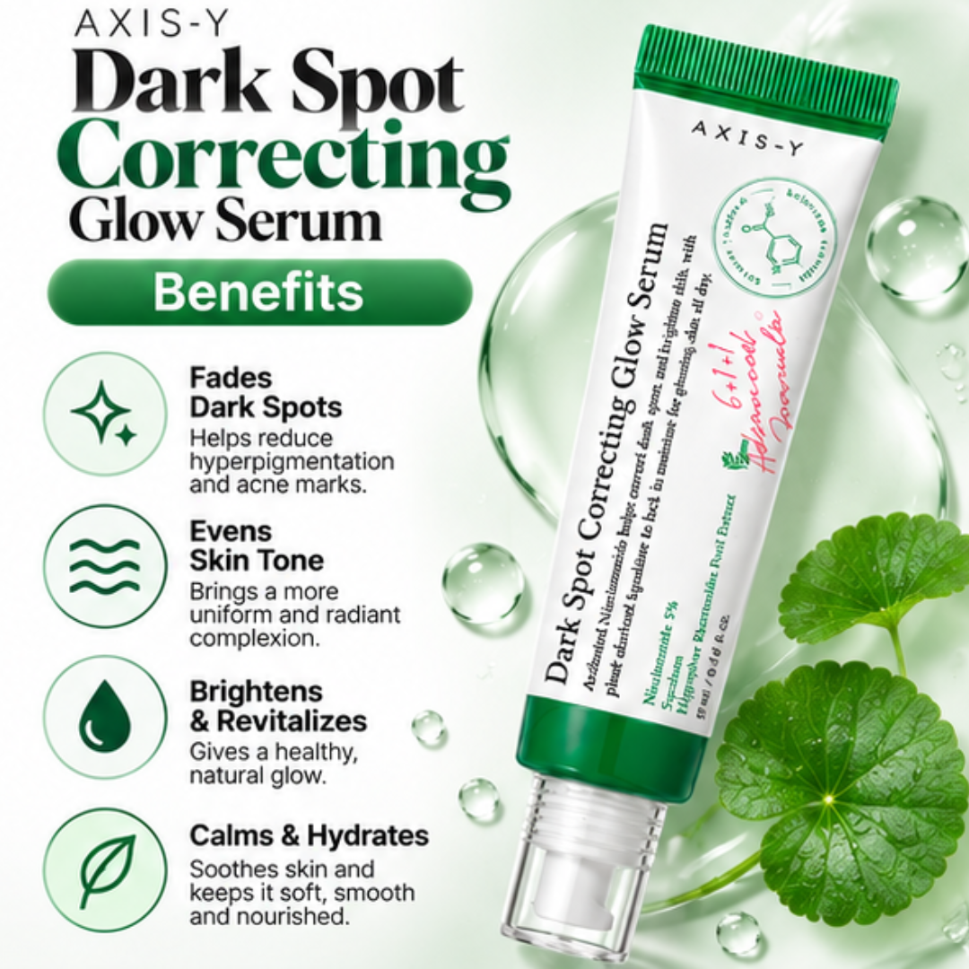 AXIS-Y Dark Spot Correcting Glow Serum – 5% Niacinamide & Squalane – Fades Dark Spots, Acne , Pigmentation & Evens Tone - Give bright & Clean Glowing Skin