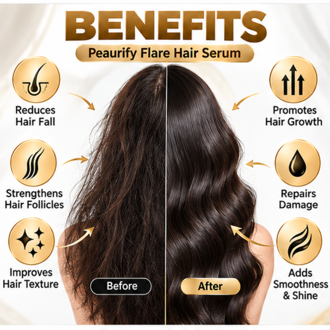 Peaurify Flare Rejuvenating Hair Serum – Anti-Hair Fall & Hair Growth Treatment – Pro-Keratin & Argan Oil