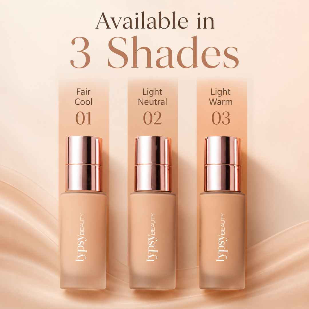 TYPSY BEAUTY FOUNDCEALER 3-in-1 – Foundation + Concealer + SPF 30 – Pakistan's First Dual Applicator (Pump + Wand) – Full Coverage, Breathable, Hydrating – FREE Beauty Blender