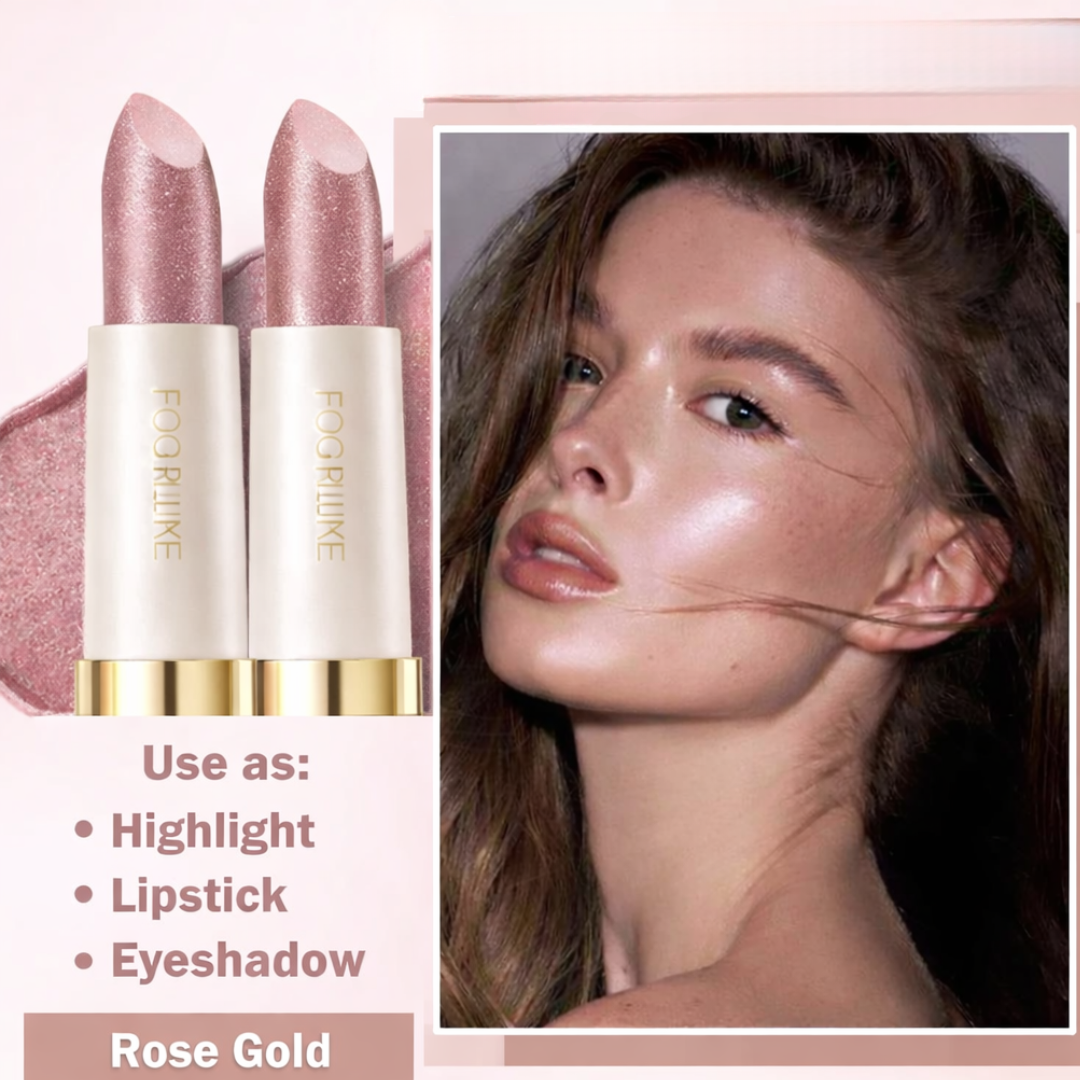 FOCALLURE Sparkle Lipstick Pack of 3 | Multi-Purpose Lipstick, Eyeshadow & Highlighter with Hydrating Shimmer Finish