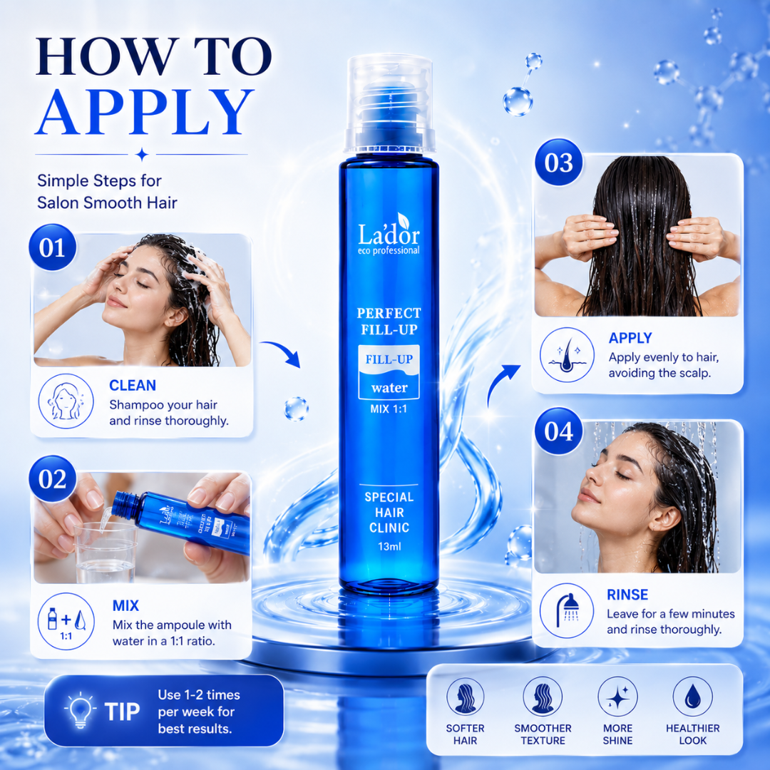 Lador Perfect Hair Fill-Up – Deep Repair, Shine & Smoothness – Salon Smooth Hair at Home – Repairs Damaged Hair, Reduces Frizz & Dryness, Strengthens Hair from Within
