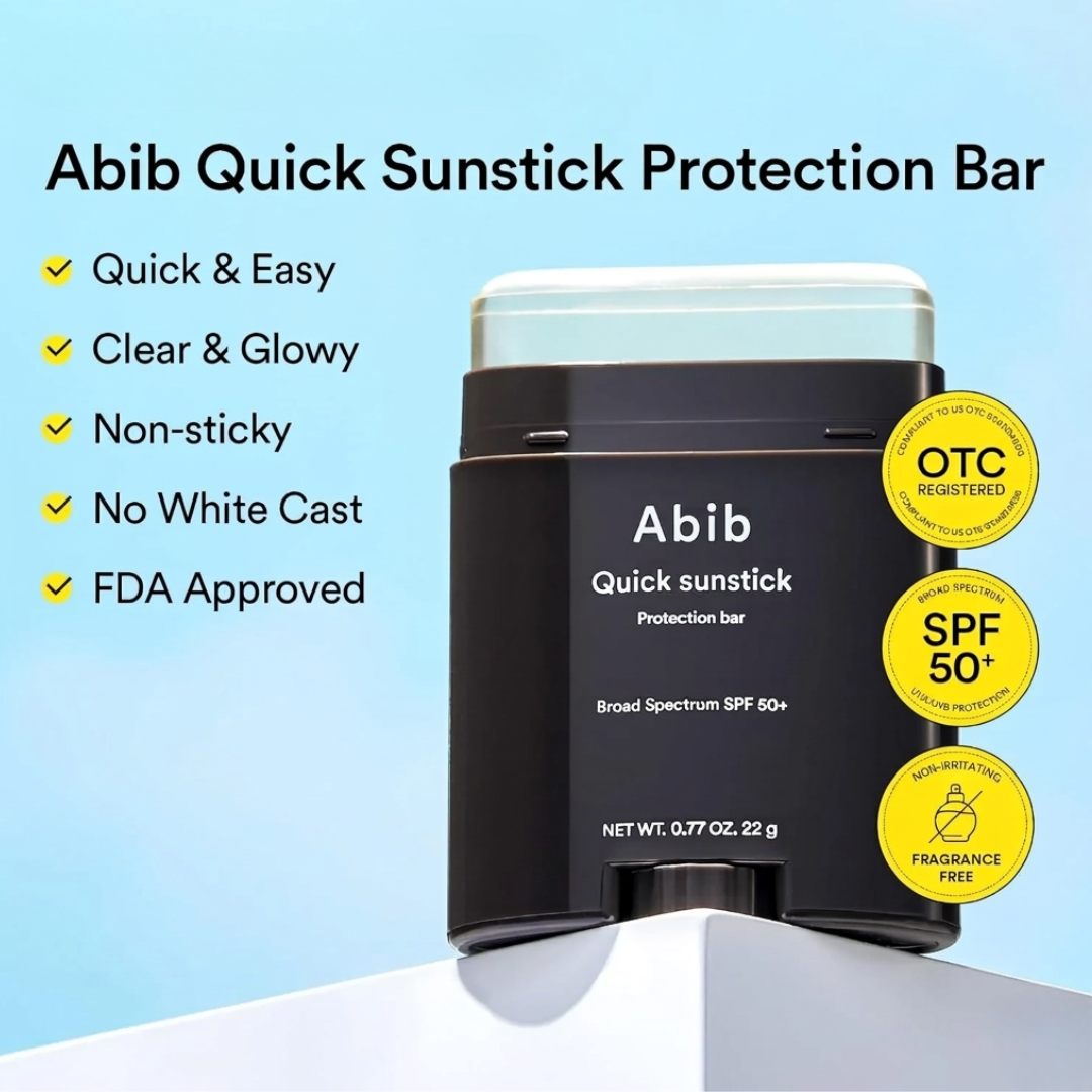 Abib Quick Sunstick Protection Bar SPF50+ PA++++ | No White Cast, Non-Greasy UV Protection Stick with Aloe, Centella & Green Tea