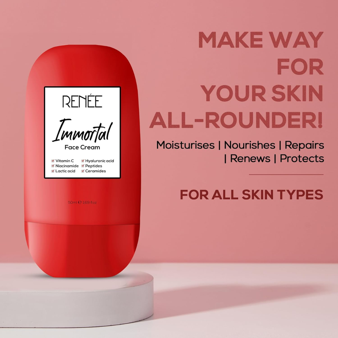 RENEE Immortal Face Cream | All-in-One Moisturizer | Nourishes, Repairs, Renews & Protects | Remove pigmentation, dark spots & brighten skin tone | For All Skin Types