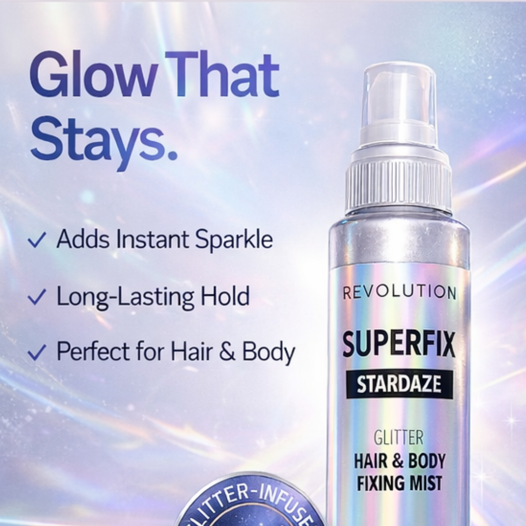 Makeup Revolution Stardaze Glitter Hair & Body Mist | Multi Use - Face, body & beautiful Shinny Hair | Long-lasting, Sweat proof & Quick-Drying