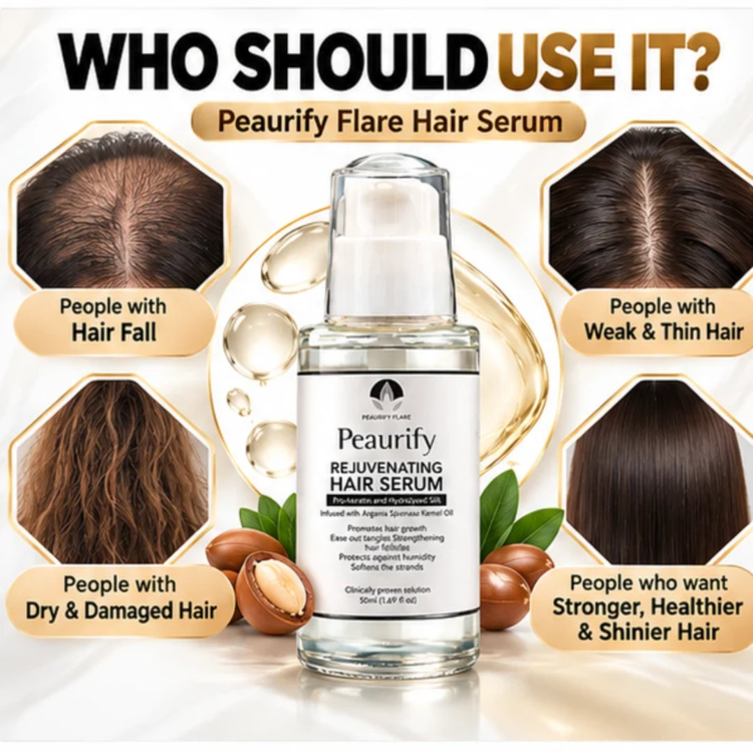 Peaurify Flare Rejuvenating Hair Serum – Anti-Hair Fall & Hair Growth Treatment – Pro-Keratin & Argan Oil