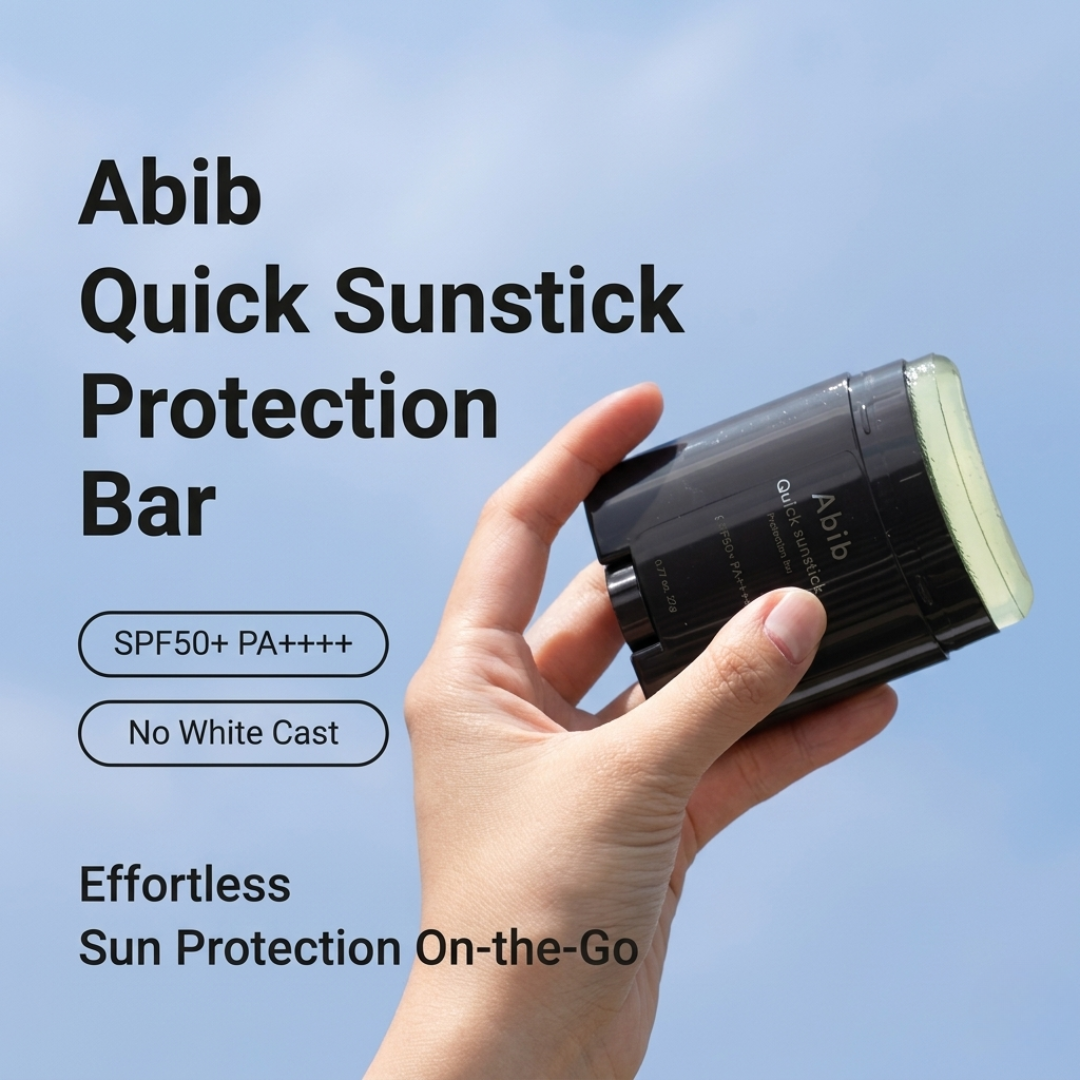 Abib Quick Sunstick Protection Bar SPF50+ PA++++ | No White Cast, Non-Greasy UV Protection Stick with Aloe, Centella & Green Tea