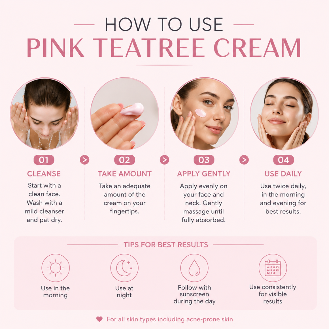 Pink Tea Tree Intensive Cream – Calm, Hydrate & Repair – With Cica & Tea Tree – Soothes Irritation, Deep Hydration, Strengthens Skin Barrier – For Sensitive & Acne-Prone Skin – Visible Results in 2 Weeks