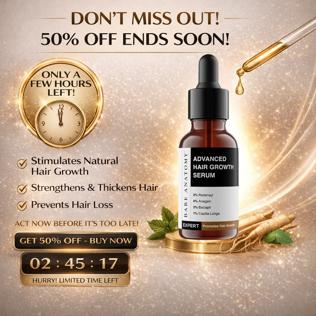 Bare Anatomy Advanced Hair Growth Serum | 3% Redensyl + 4% Anagain + 3% Baicapil + 1% Capilia Longa | Clinically Proven to Reduce Hair Fall & Boost Regrowth