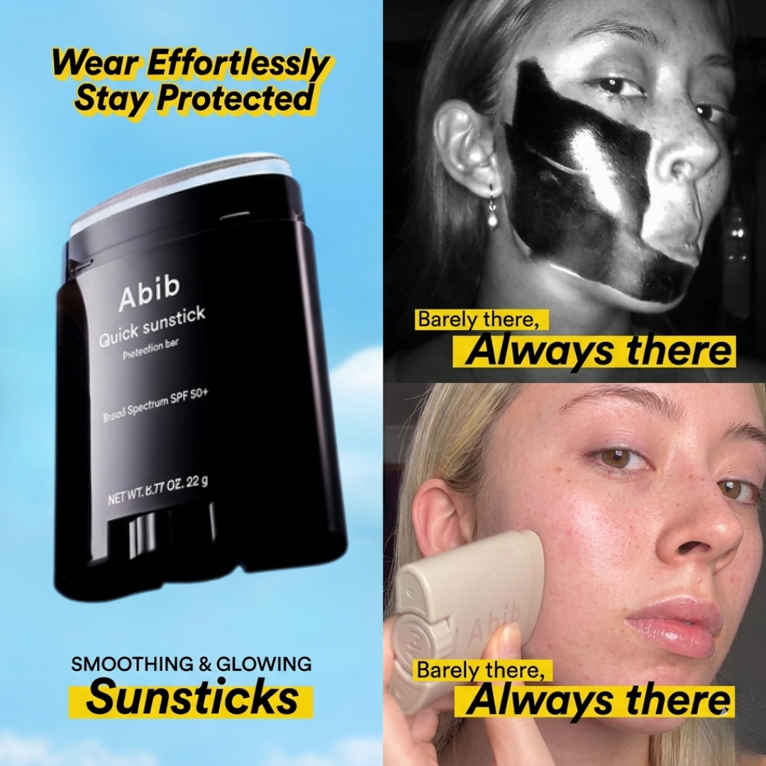 Abib Quick Sunstick Protection Bar SPF50+ PA++++ | No White Cast, Non-Greasy UV Protection Stick with Aloe, Centella & Green Tea