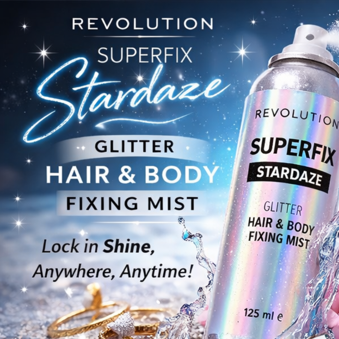 Makeup Revolution Stardaze Glitter Hair & Body Mist | Multi Use - Face, body & beautiful Shinny Hair | Long-lasting, Sweat proof & Quick-Drying