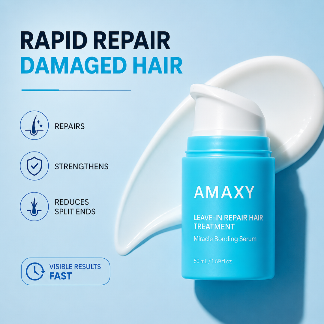AMAXY Miracle Bonding Serum – Leave-In Repair Hair Treatment – Repairs Damaged Hair, Strengthens & Protects – With Patented Kereffect Bond Complex, Keratin Peptide & 3 Essential Oils