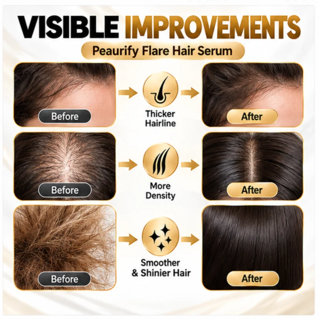 Peaurify Flare Rejuvenating Hair Serum – Anti-Hair Fall & Hair Growth Treatment – Pro-Keratin & Argan Oil