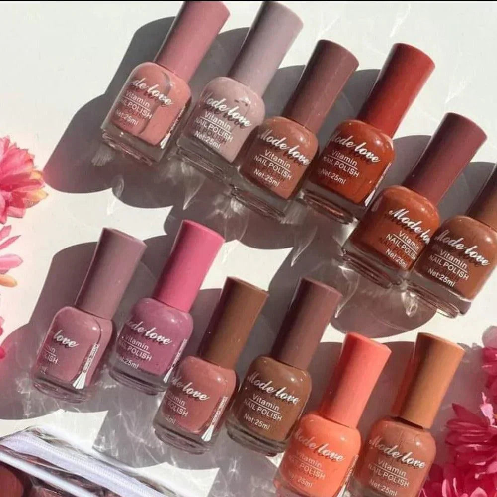 12 pcs Mode Love Nail Paint Permanent